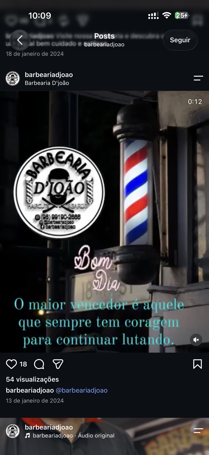 Fachada da Barbearia D’João
